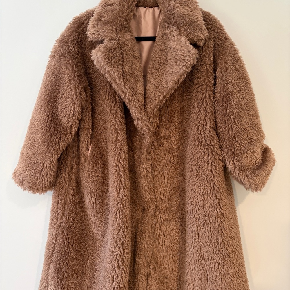 Women's Brown Faux Fur Coat - Picture 2 of 5